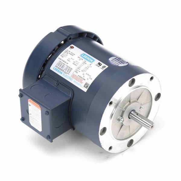 Leeson 1Hp General Purpose Motor, 3 Phase, 3600 Rpm, 230/460 V, 56C Frame, Tefc 110112.00